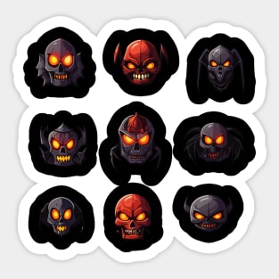 Macabre Halloween Sinister Heads Sticker